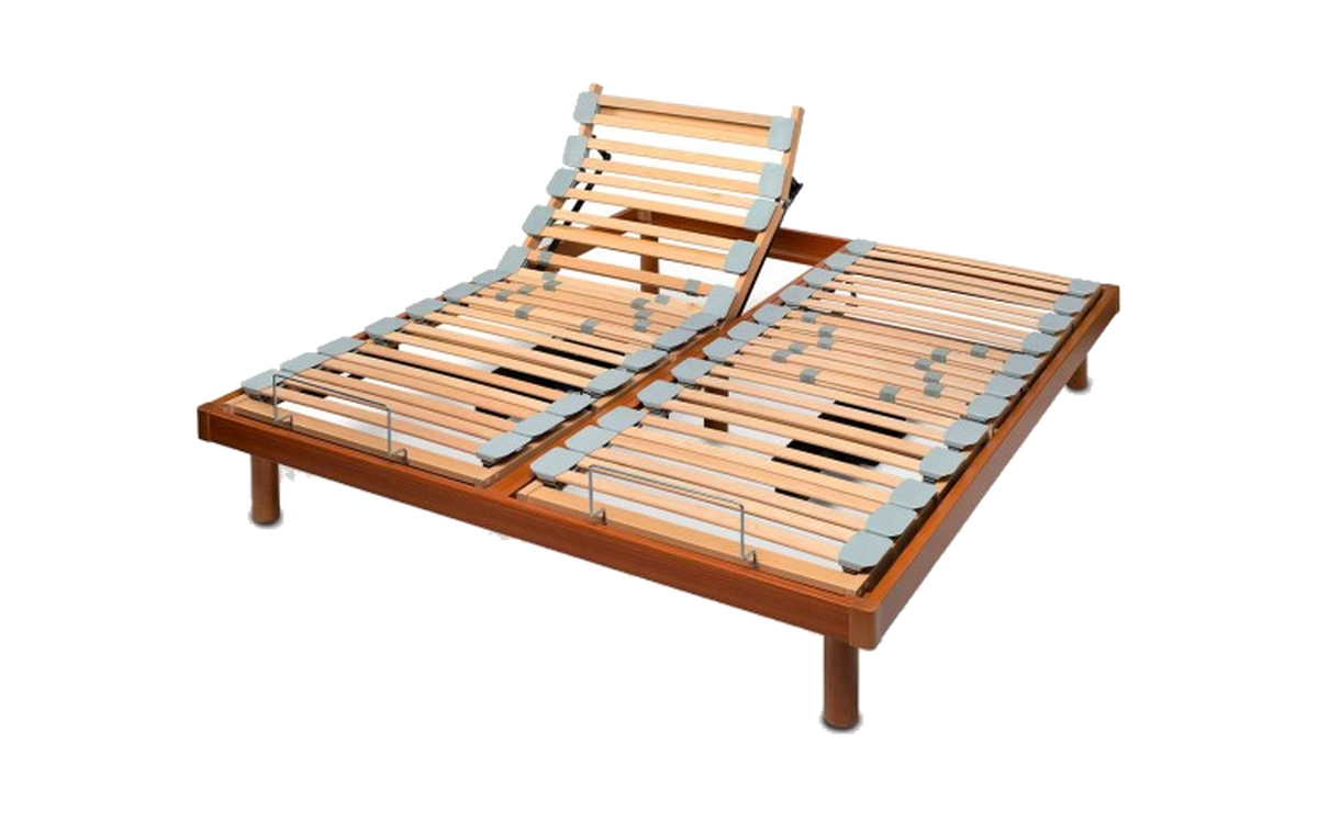 Cama articulada elétrica dupla para casal em madeira com duas zonas independentes